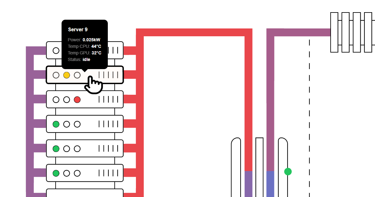Build an interactive cooling system schematic (no code)